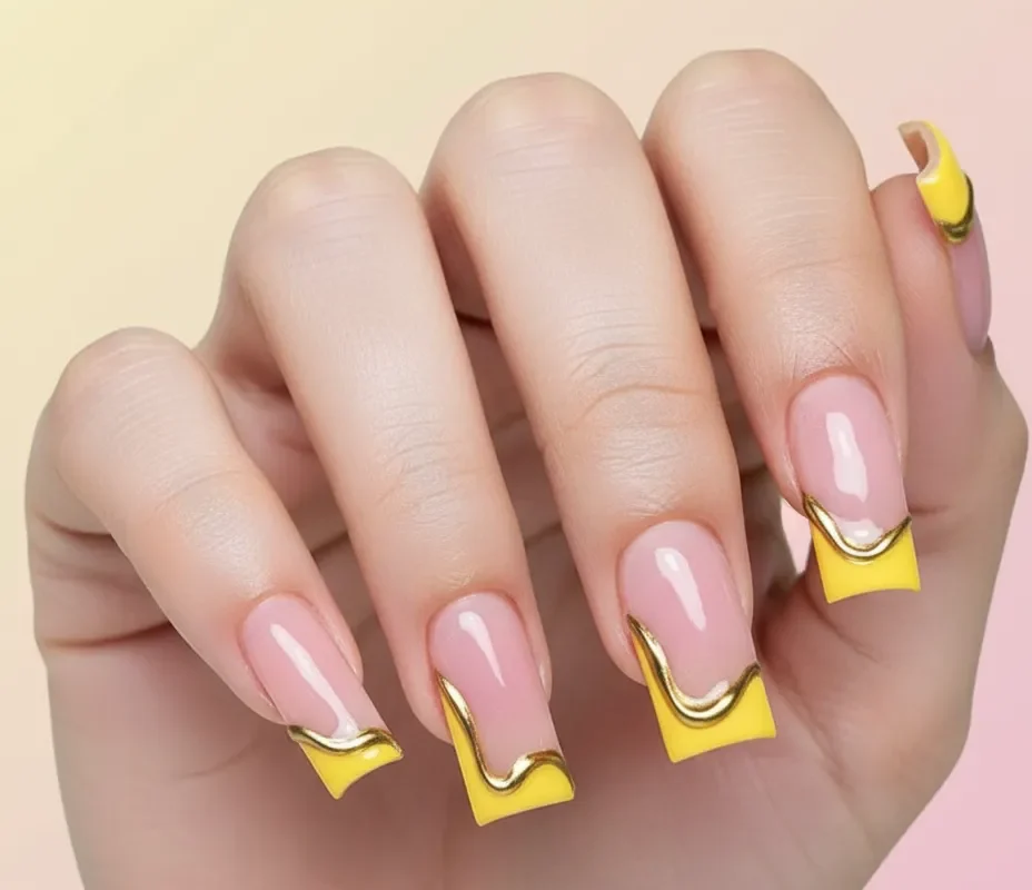 Golden and Yellow French Design – Elegant Nail Trend for 2025