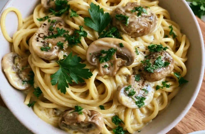 healthy Creamy Mushroom Pasta