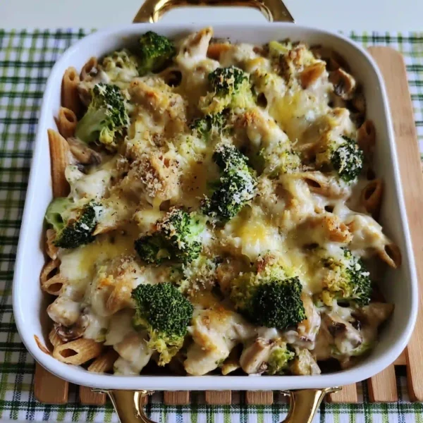 Healthy Creamy Chicken Pasta Bake