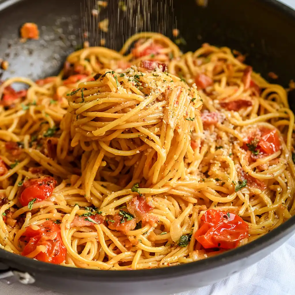 Quick Leftover Spaghetti