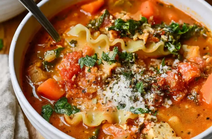 Healthy Vegetarian Lasagna Soup